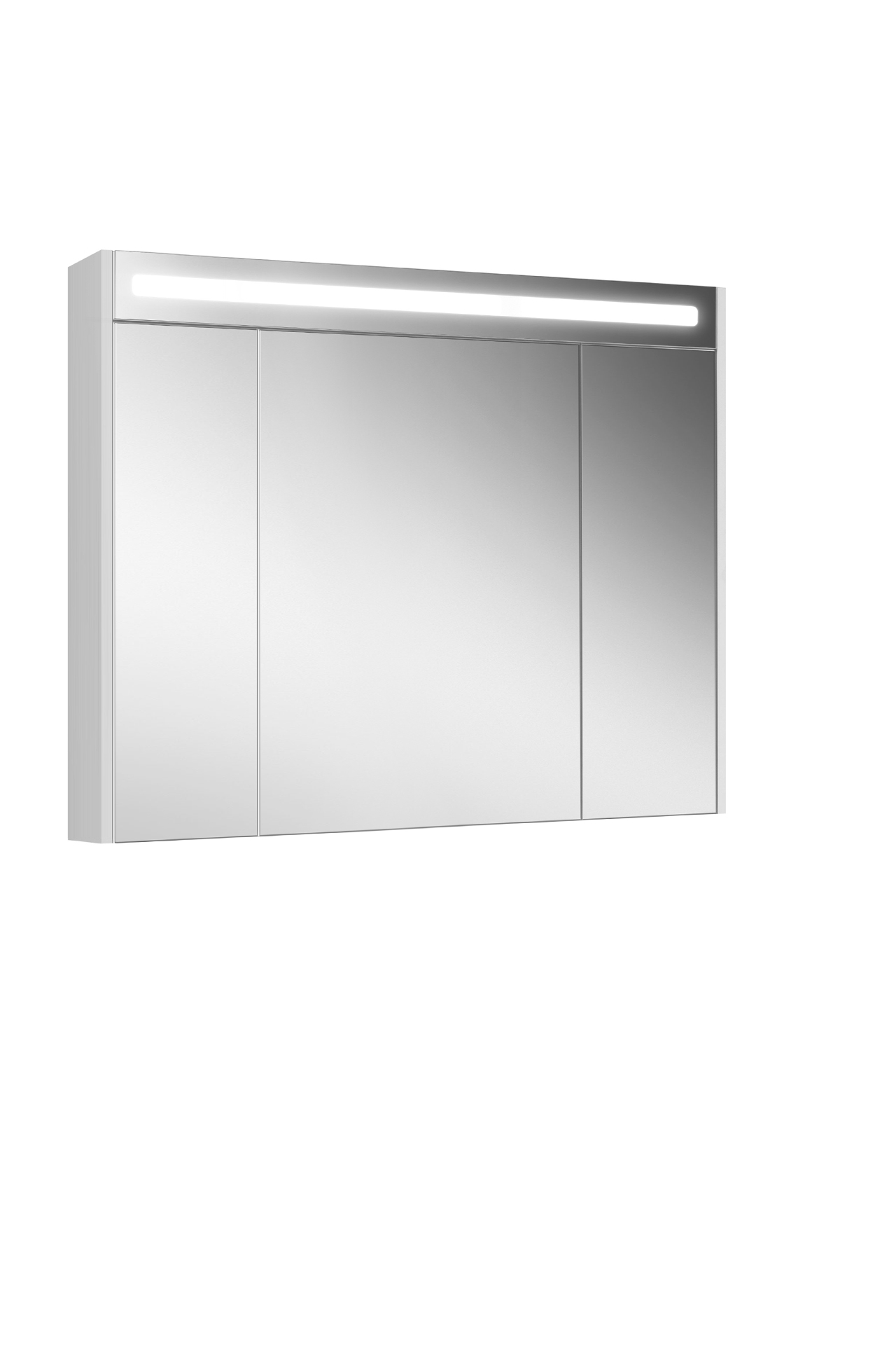 Шкаф навесной зеркальный Нёман ВШ 100 Белый глянцевый (1)