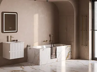 Ванна Борнео 160х70, белый матовый, Solid Surface