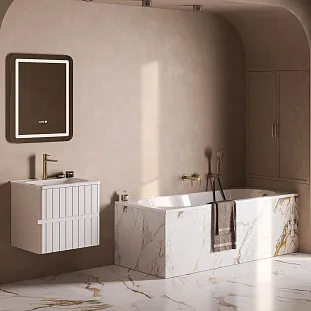 Ванна Борнео 170х70, белый матовый, Solid Surface