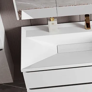 Умывальник Фаворит 1200-01, Белый матовый Solid Surface