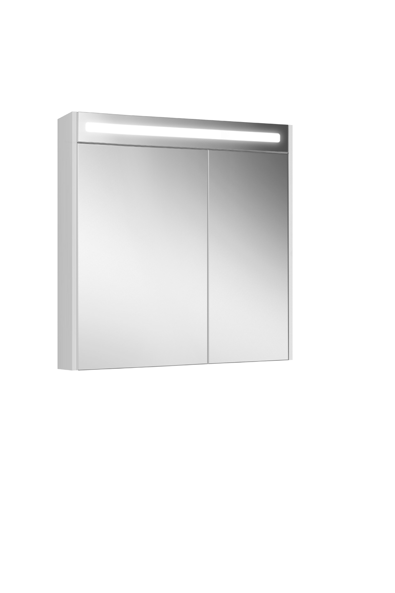 Шкаф навесной зеркальный Нёман ВШ 80 Белый глянцевый (1)