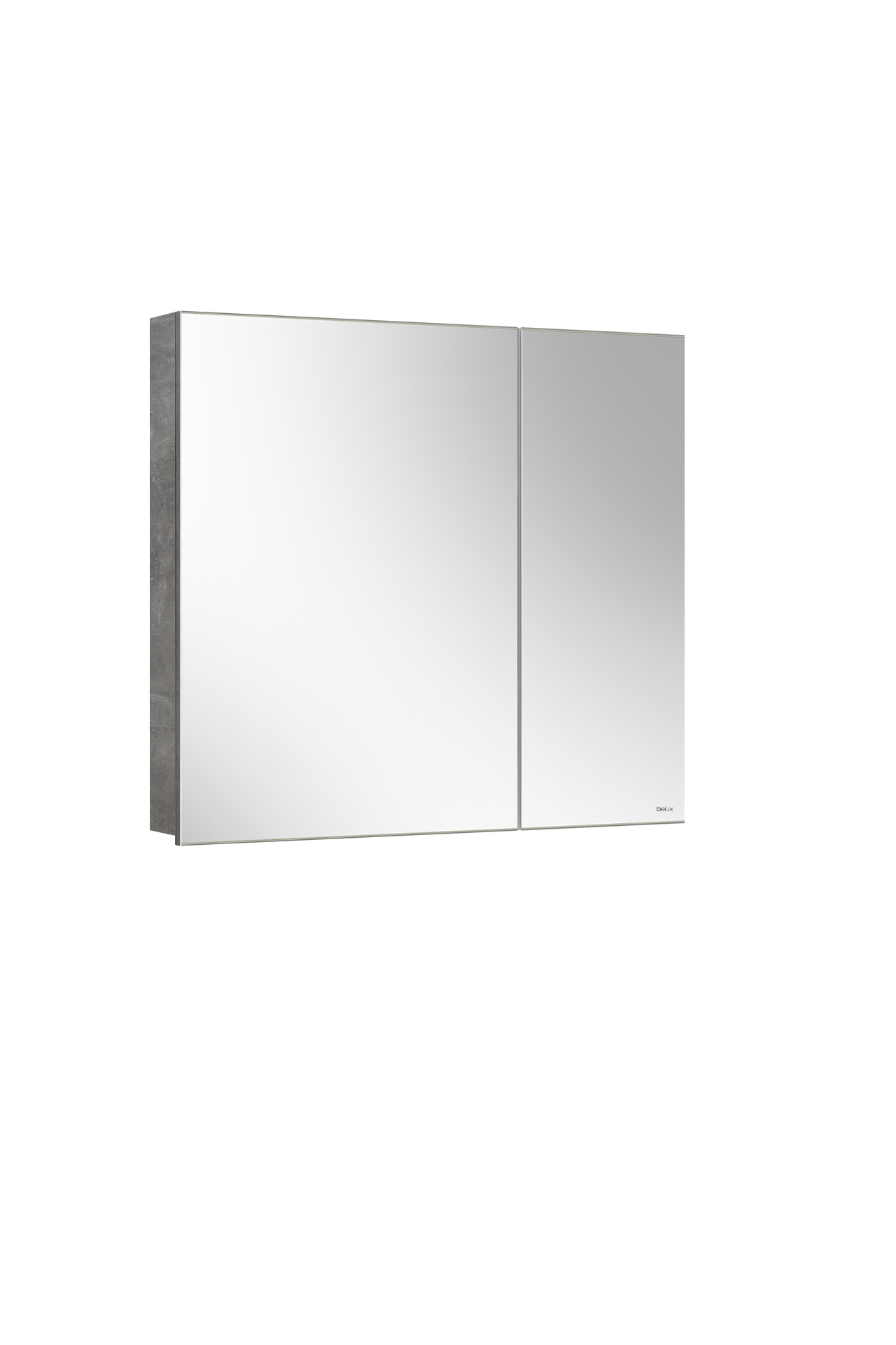 Шкаф навесной зеркальный Стокгольм ВШ 80 Бетон Чикаго светло-серый (31)