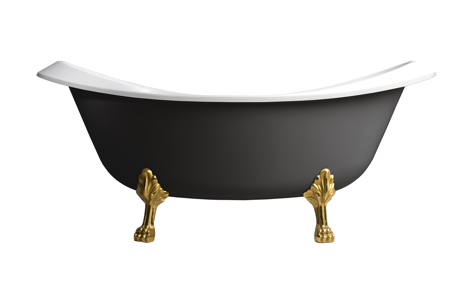 Ванна Ромео ВР-1750, черный, комплект ног покрытие золото