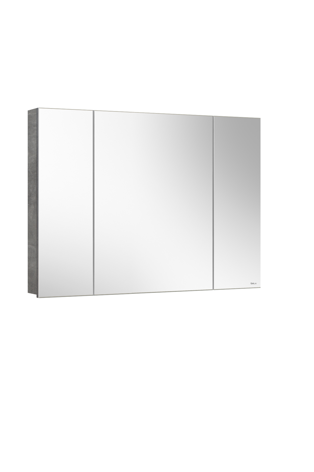 Шкаф навесной зеркальный Стокгольм ВШ 100 Бетон Чикаго светло-серый (31)