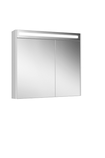 Шкаф навесной зеркальный Нёман ВШ 90 Белый глянцевый (1)