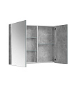 Шкаф навесной зеркальный Стокгольм ВШ 90 Бетон Чикаго светло-серый (31)