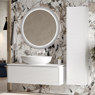 Умывальник Алекс 700 Эллипс Белый матовый, Solid Surface