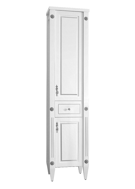 Шкаф Империя П 30-01, белый матовый с серебряной патиной (64)
