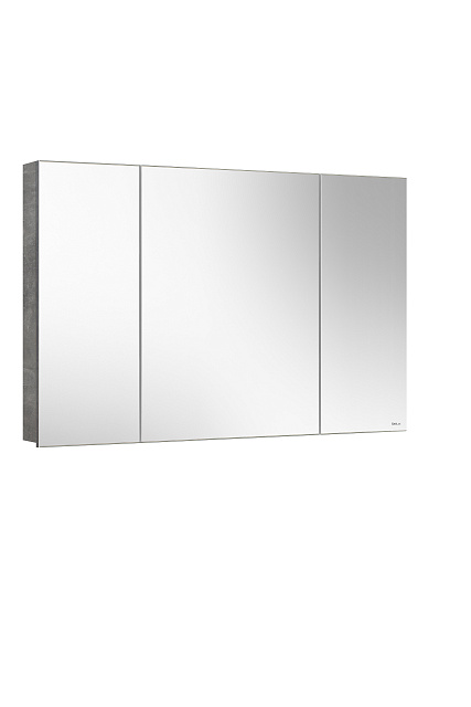 Шкаф навесной зеркальный Стокгольм ВШ 110 Бетон Чикаго светло-серый (31)