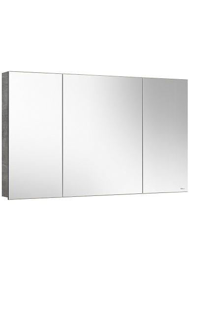 Шкаф навесной зеркальный Стокгольм ВШ 120 Бетон Чикаго светло-серый (31)