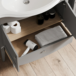 Тумба Афины напольная 85-01, железный серый матовый