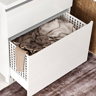 Тумба напольная Фаворит 85-02К, белый глянцевый