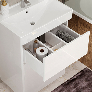 Тумба напольная Бергамо Н 60-02 К Белый глянцевый