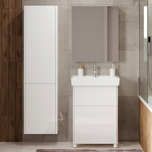 Тумба напольная Бергамо Н 60-02 К Белый глянцевый