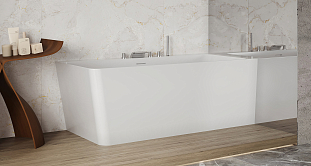 Ванна Турин 1600 R, Белый матовый, Solid Surface