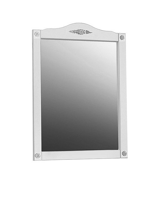 Зеркало Империя В 85, белый матовый с серебряной патиной (64)