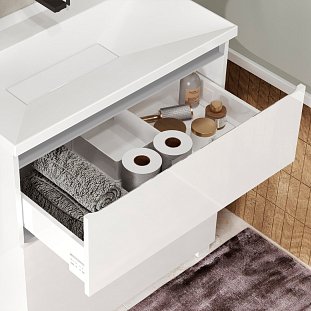 Тумба напольная Фаворит 85-02К, белый глянцевый