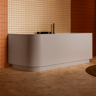 Ванна Атланта 1700 с подиумом, Белый матовый, Solid Surface