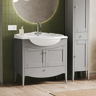 Тумба Афины напольная 85-01, железный серый матовый