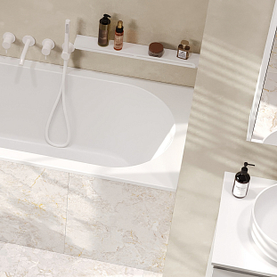 Ванна Борнео 170х70, белый матовый, Solid Surface