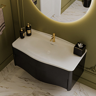 Умывальник Анжело 1100 Белый матовый, Solid Surface